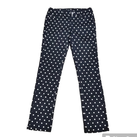 White House Black Market Blanc Polka Dot Slim Ankle Jean 0 R - Picture 2 of 9